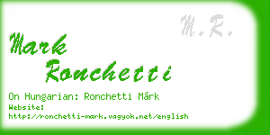 mark ronchetti business card